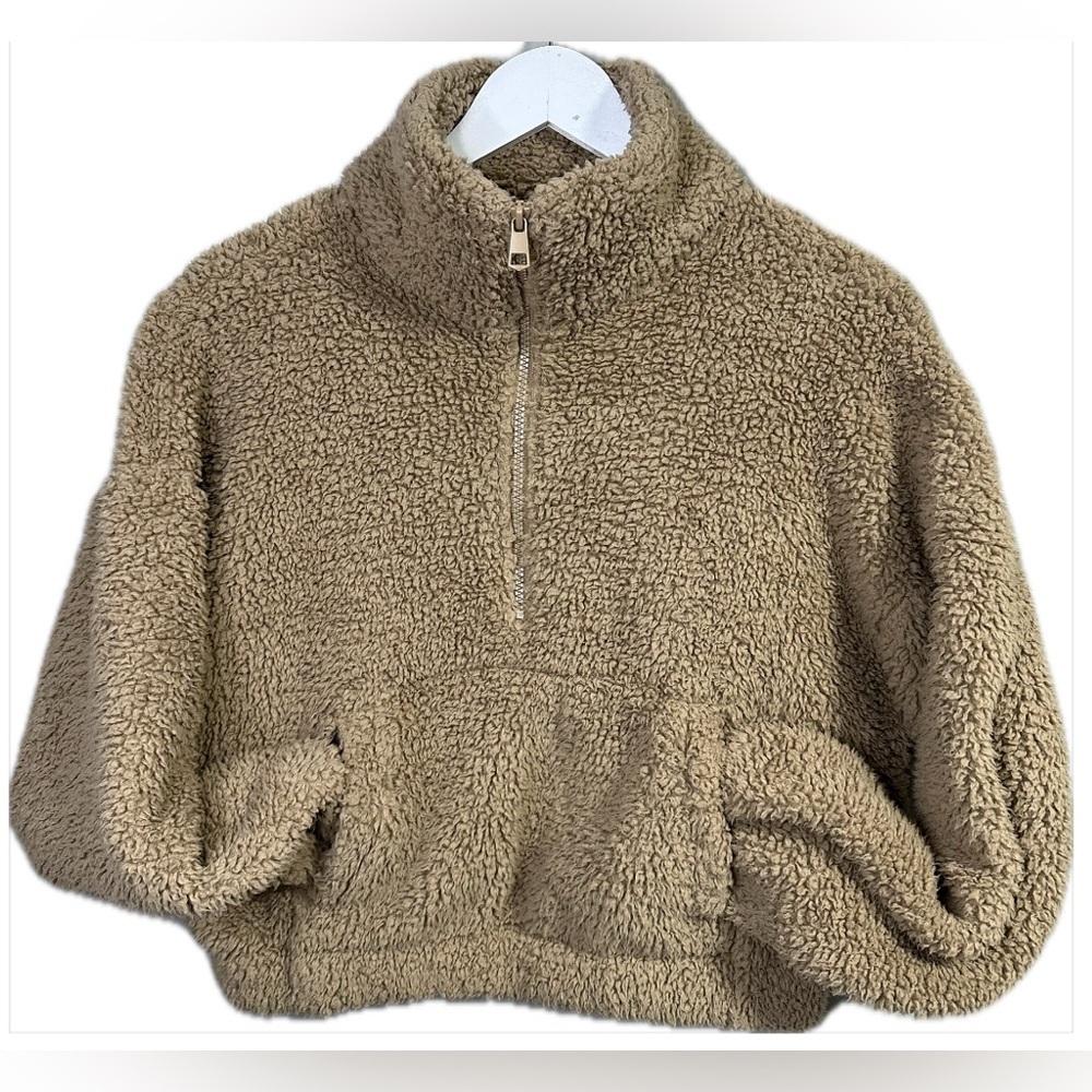 American Eagle Outfitters Oversized Cropped Sherpa Sweater Size XS - Picture 2 of 6